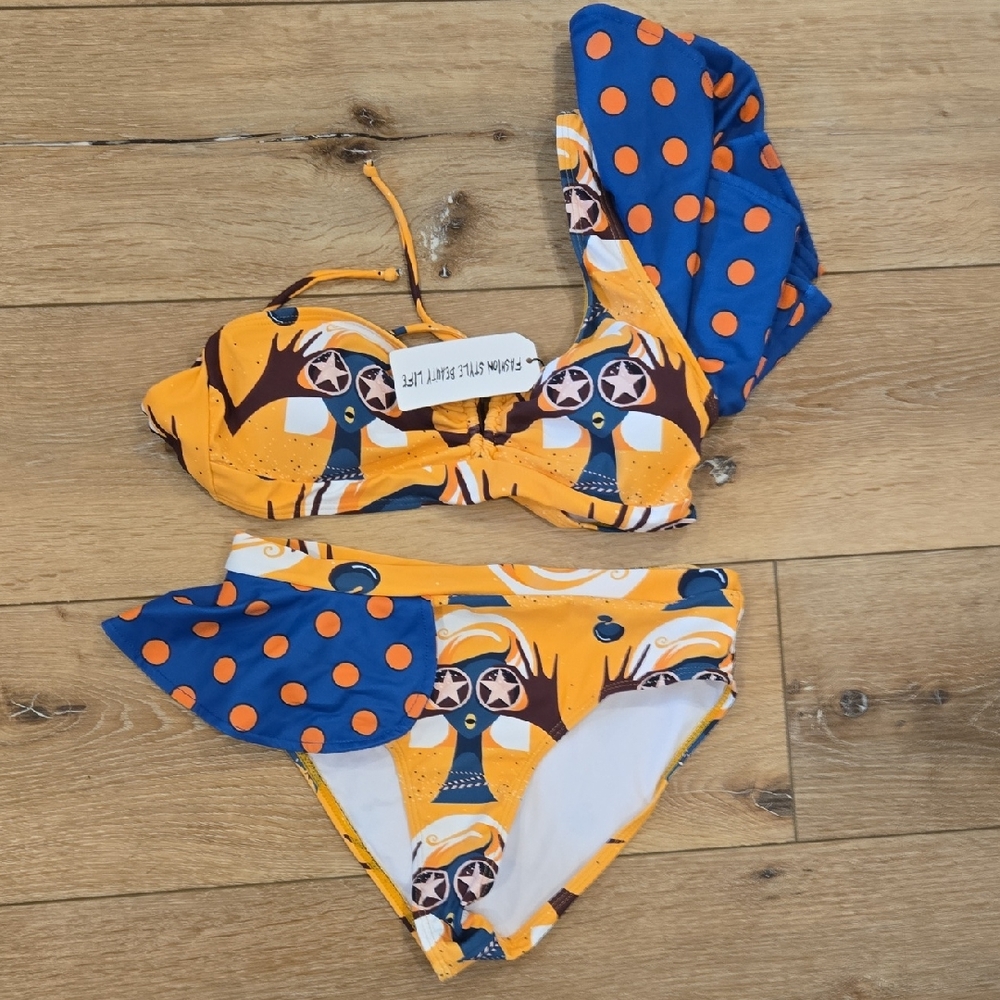 ASOS Blue and Orange Bikini Set